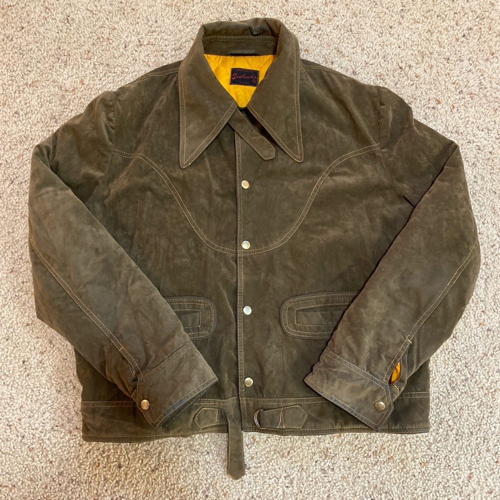 VINTAGE RUSTIC ARMY GREEN JACKET - Picture 4 of 4